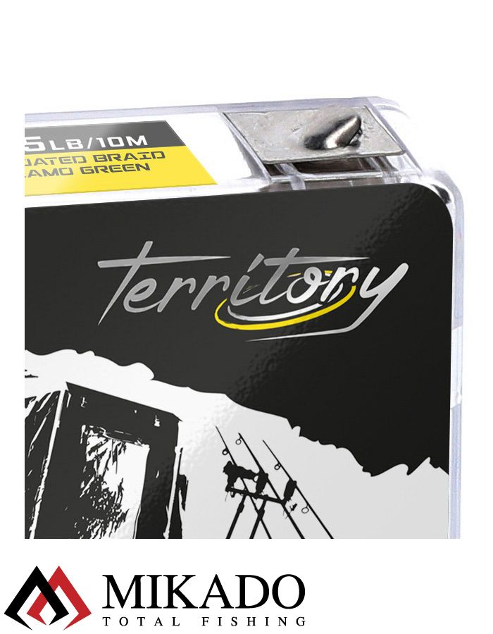 Поводочный плетеный шнур Mikado Territory COATED BRAID 25LB (10 м) зелёный-camo