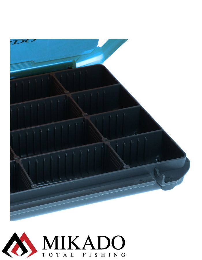 Коробка рыболовная Mikado, с синей крышкой (25,5 x 19,5 x 3,5 см.), UAC-H1901-L/BLUE