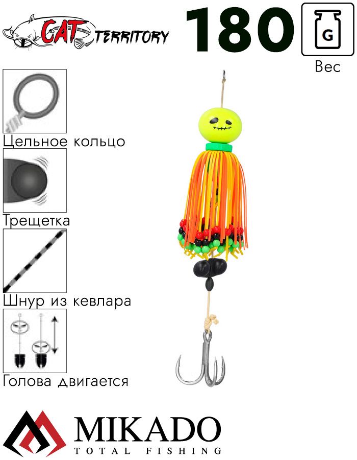 Приманка на сома Mikado CAT TERRITORY BOGEY RAINBOW 180 г.
