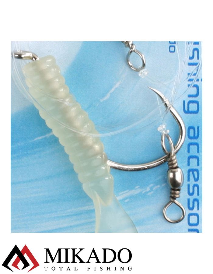 Морская оснастка Mikado PILK TWIST RIG 7.5см, крючок № 6/0 (PHOSPHO)