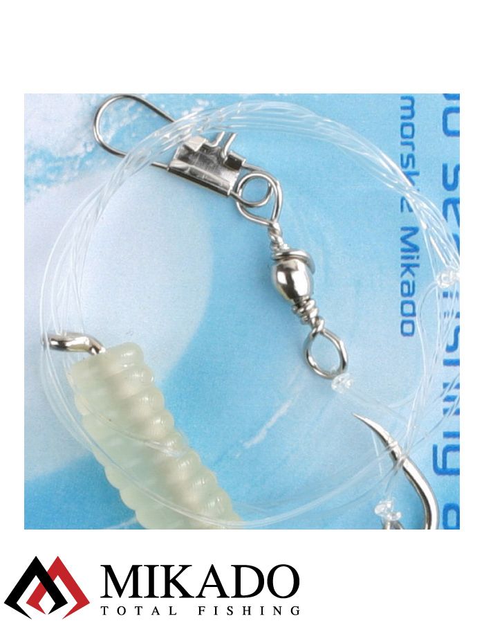 Морская оснастка Mikado PILK TWIST RIG 7.5см, крючок № 6/0 (PHOSPHO)