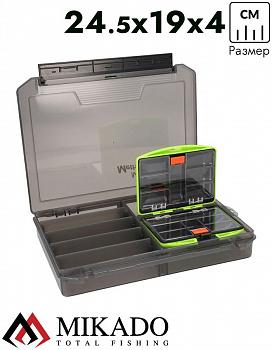 Коробка Mikado для рыболовных принадлежностей с герм.боксом METHOD FEEDER COMPACT BOX (24.5x19x4)