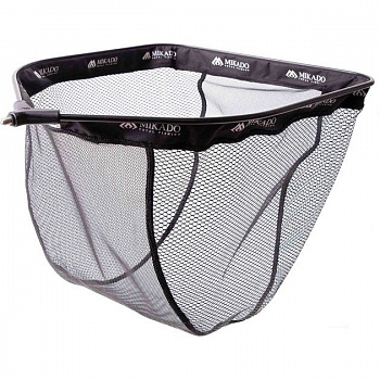 Подсачек без ручки спорт Mikado RUBBER NET S4-013-5545(45х55см, яч.6/3мм) прямоуг., чёрный, прорезин