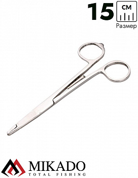 Зажим рыболовный Mikado прямой + ножницы (15 см.) AI-0426-6