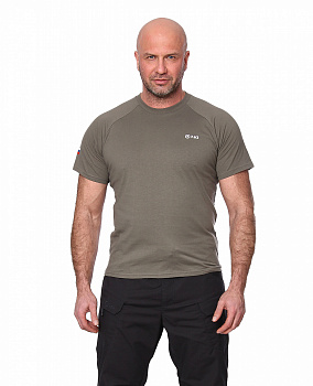 Футболка "Mini Logo T-Shirt"(Мини лого) (хлопок, олива) 7TS-04OL 44